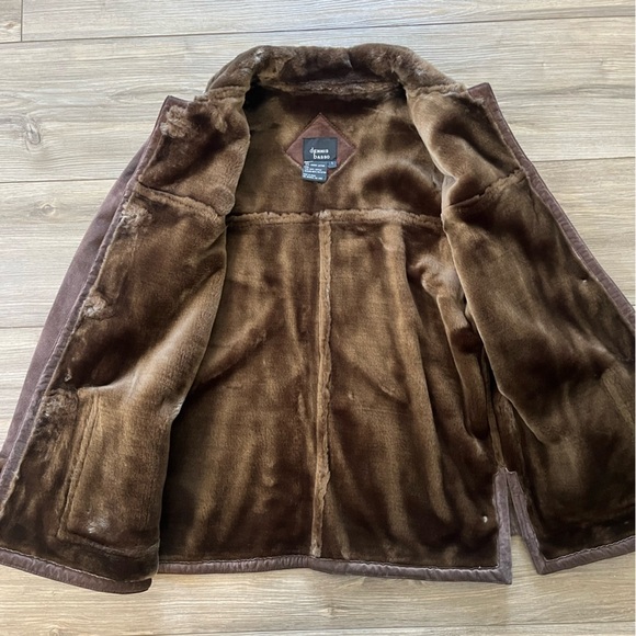 Dennis Basso Brown Faux Fur Lined Leather Jacket Women’s Small - Picture 4 of 5